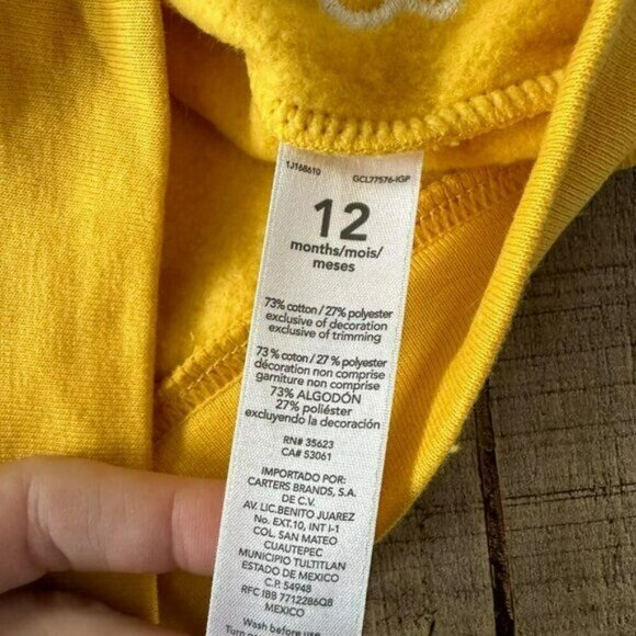 Carters yellow and white 3 piece set with rabbit bunny floral design infant girl - Picture 3 of 5